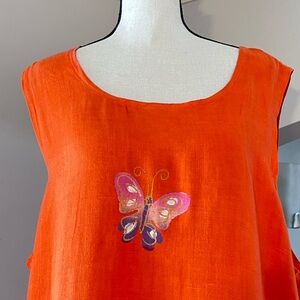 Hand painted Linen Dress